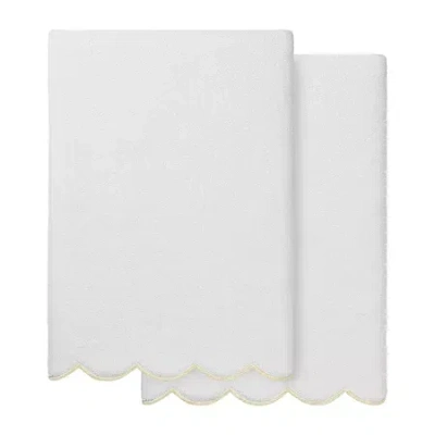 Linum Home Textiles Adornia Scallop 2-pc. Quick Dry Bath Towel Set In White