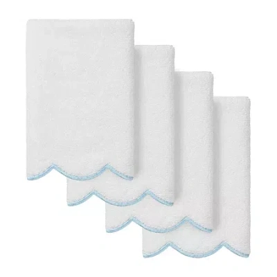 Linum Home Textiles Adornia Scallop 4-pc. Fingertip Towel In Blue