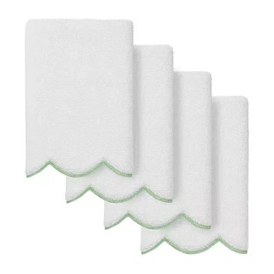Linum Home Textiles Adornia Scallop 4-pc. Fingertip Towel In Green