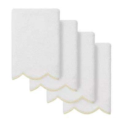 Linum Home Textiles Adornia Scallop 4-pc. Fingertip Towel In Yellow