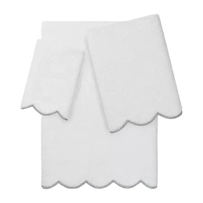 Linum Home Textiles Adornia Scallop Quick Dry Bath Towel Set In White