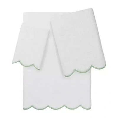 Linum Home Textiles Adornia Scallop Quick Dry Bath Towel Set In White