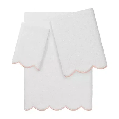 Linum Home Textiles Adornia Scallop Quick Dry Bath Towel Set In White
