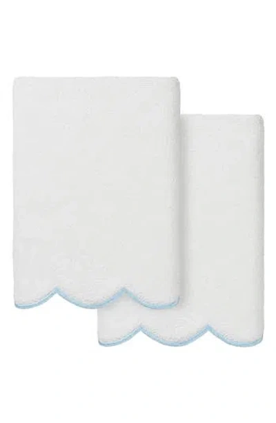 Linum Home Textiles Adornia Scallop Set Of 2 Hand Towels In White