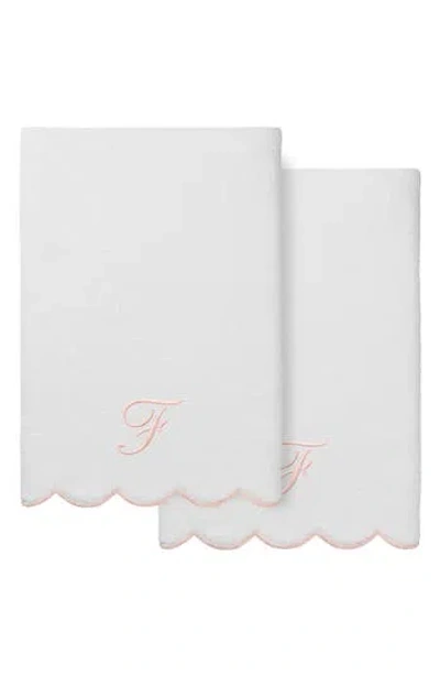 Linum Home Textiles Adornia Scallop Set Of 2 Initial Bath Towels