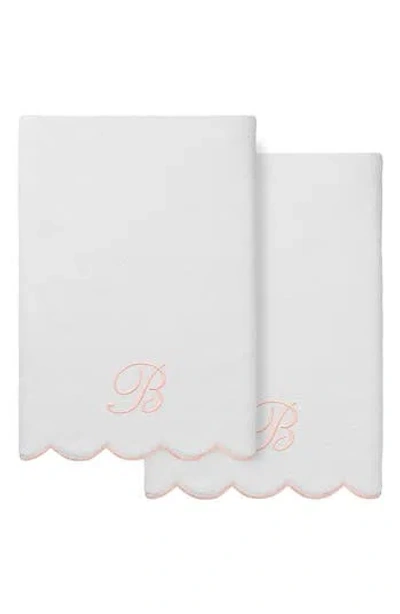 Linum Home Textiles Adornia Scallop Set Of 2 Initial Bath Towels