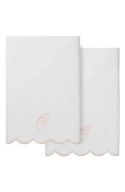 Linum Home Textiles Adornia Scallop Set Of 2 Initial Bath Towels