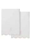Linum Home Textiles Adornia Scallop Set Of 2 Initial Bath Towels