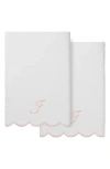 Linum Home Textiles Adornia Scallop Set Of 2 Initial Bath Towels