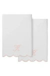 Linum Home Textiles Adornia Scallop Set Of 2 Initial Bath Towels