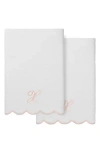 Linum Home Textiles Adornia Scallop Set Of 2 Initial Bath Towels