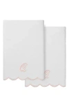 Linum Home Textiles Adornia Scallop Set Of 2 Initial Bath Towels