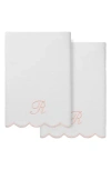 Linum Home Textiles Adornia Scallop Set Of 2 Initial Bath Towels