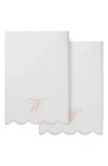 Linum Home Textiles Adornia Scallop Set Of 2 Initial Bath Towels