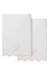 Linum Home Textiles Adornia Scallop Set Of 2 Initial Bath Towels