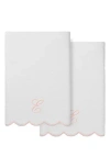 Linum Home Textiles Adornia Scallop Set Of 2 Initial Bath Towels
