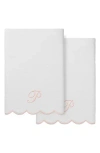 Linum Home Textiles Adornia Scallop Set Of 2 Initial Bath Towels