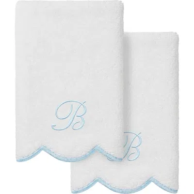 Linum Home Textiles Adornia Scallop Set Of 2 Personalized Hand Towels