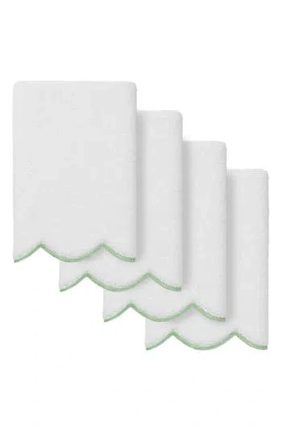 Linum Home Textiles Adornia Scallop Set Of 4 Fingertip Towels In Multi