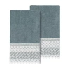 Linum Home Textiles Aiden Embellished 2-pc. Embellished Bath Towel In Blue