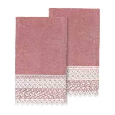 Linum Home Textiles Aiden Embellished 2-pc. Embellished Bath Towel In Pink