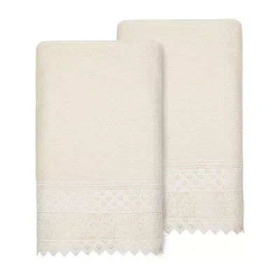 Linum Home Textiles Aiden Embellished 2-pc. Embellished Bath Towel In Neutral