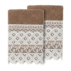 Linum Home Textiles Aiden Embellished 2-pc. Embellished Washcloth In Brown