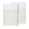 Linum Home Textiles Aiden Embellished 2-pc. Embellished Washcloth In White