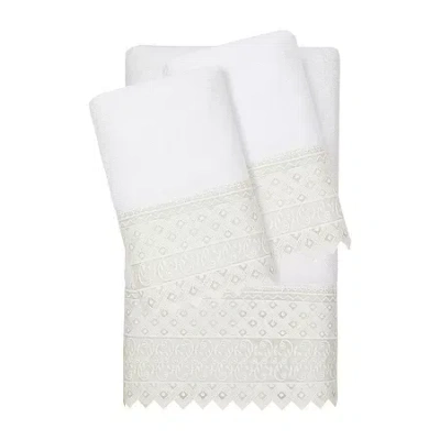 Linum Home Textiles Aiden Embellished 3-pc. Bath Towel Set In White