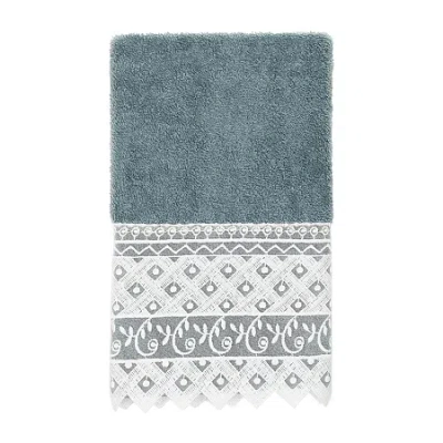 Linum Home Textiles Aiden Embellished Hand Towel In Blue