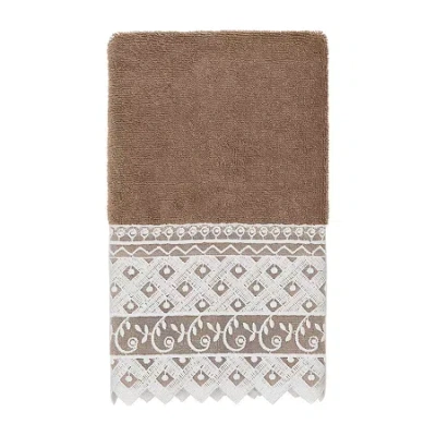Linum Home Textiles Aiden Embellished Hand Towel In Brown