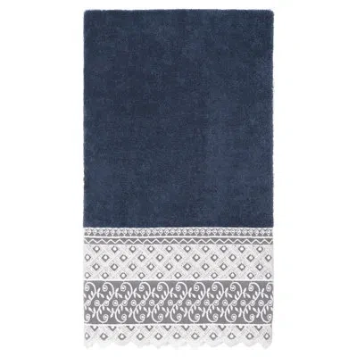 Linum Home Textiles Aiden Turkish Cotton Bath Towel In Navy
