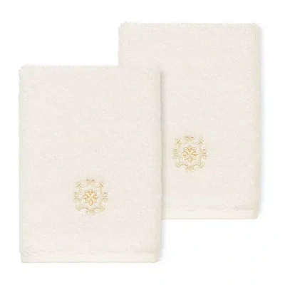 Linum Home Textiles Alyssa 2-pc. Embellished Washcloth In Sand