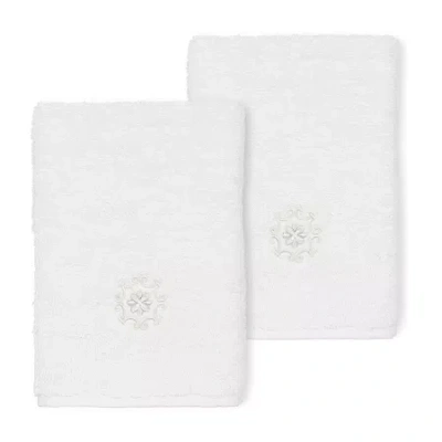 Linum Home Textiles Alyssa 2-pc. Embellished Washcloth In White