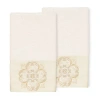 Linum Home Textiles Alyssa Embellished 2-pc. Embellished Hand Towel In Sand
