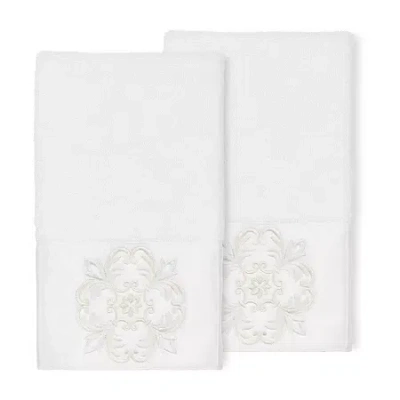 Linum Home Textiles Alyssa Embellished 2-pc. Embellished Hand Towel In White