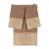 Linum Home Textiles Alyssa Embellished 3-pc. Bath Towel Set In Brown