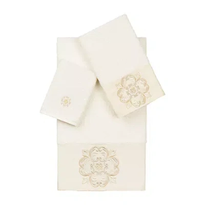 Linum Home Textiles Alyssa Embellished 3-pc. Bath Towel Set In White