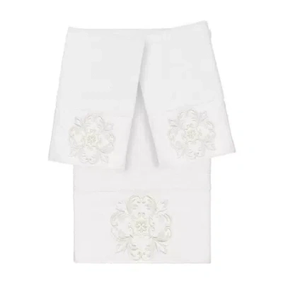 Linum Home Textiles Alyssa Embellished 3-pc. Bath Towel Set In White