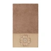 Linum Home Textiles Alyssa Embellished Embellished Medallion Bath Towel In Brown