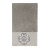 Linum Home Textiles Alyssa Embellished Embellished Medallion Bath Towel In Gray