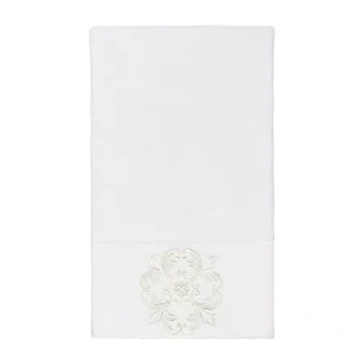 Linum Home Textiles Alyssa Embellished Embellished Medallion Bath Towel In White
