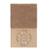 Linum Home Textiles Alyssa Embellished Hand Towel In Brown