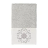 Linum Home Textiles Alyssa Embellished Hand Towel In Gray