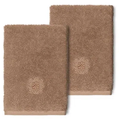 Linum Home Textiles Alyssa Turkish Cotton Washcloth In Brown