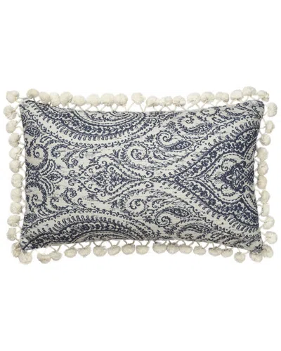 Linum Home Textiles Anchor Blue Lumbar Pillow Cover In Black
