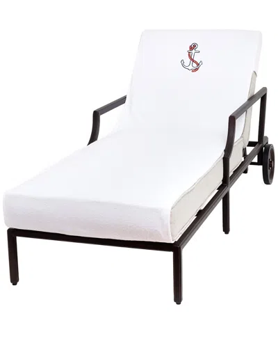 Linum Home Textiles Anchor Embroidered Chaise Lounge Cover