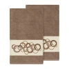 Linum Home Textiles Annabelle Embellished 2-pc. Bath Towel Set In Brown