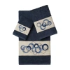 Linum Home Textiles Annabelle Embellished 3-pc. Bath Towel Set In Blue