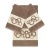 Linum Home Textiles Annabelle Embellished 3-pc. Bath Towel Set In Brown